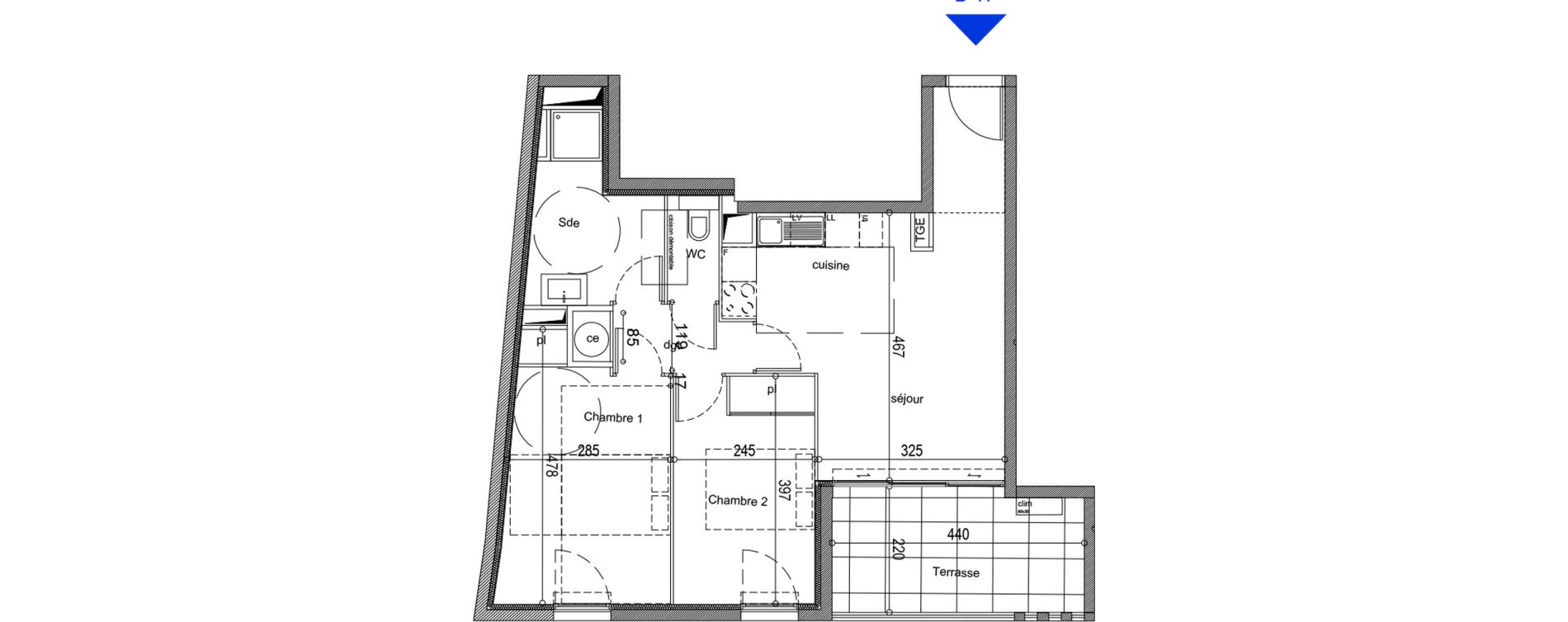 Appartement T3 de 54,42 m2 &agrave; La Ciotat H&ocirc;pital - plage des capucins