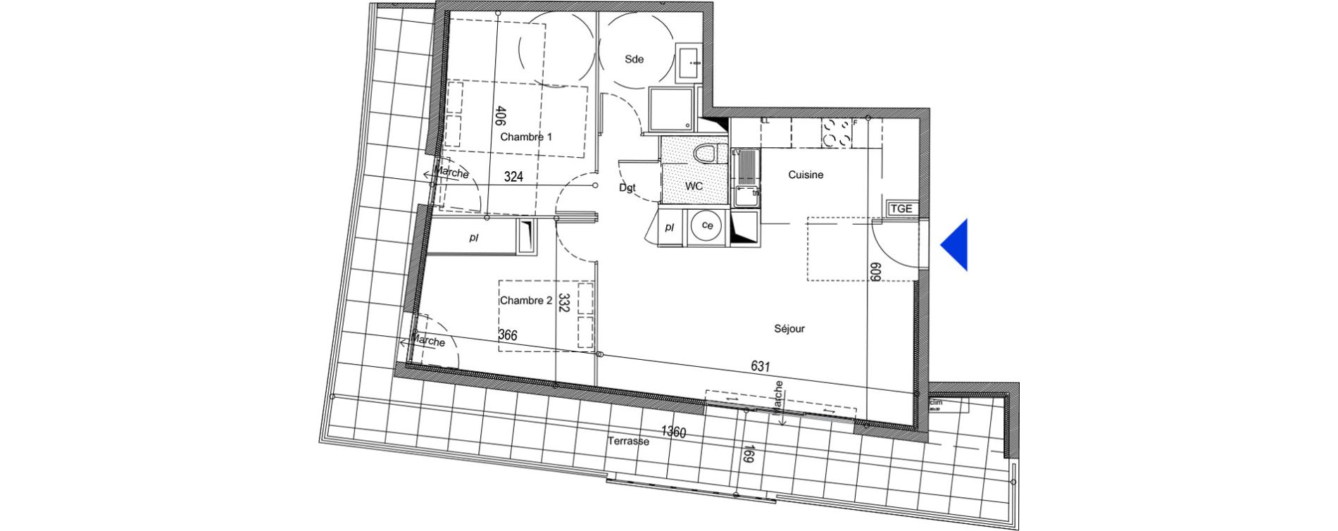 Appartement T3 de 61,41 m2 &agrave; La Ciotat H&ocirc;pital - plage des capucins