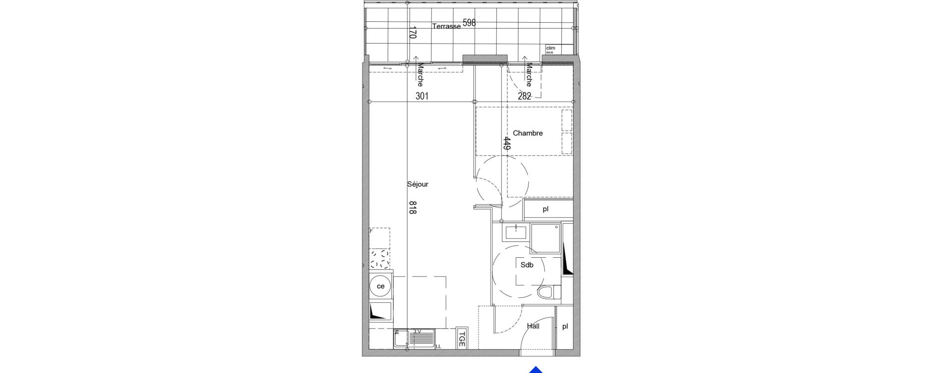 Appartement T2 de 46,23 m2 &agrave; La Ciotat H&ocirc;pital - plage des capucins