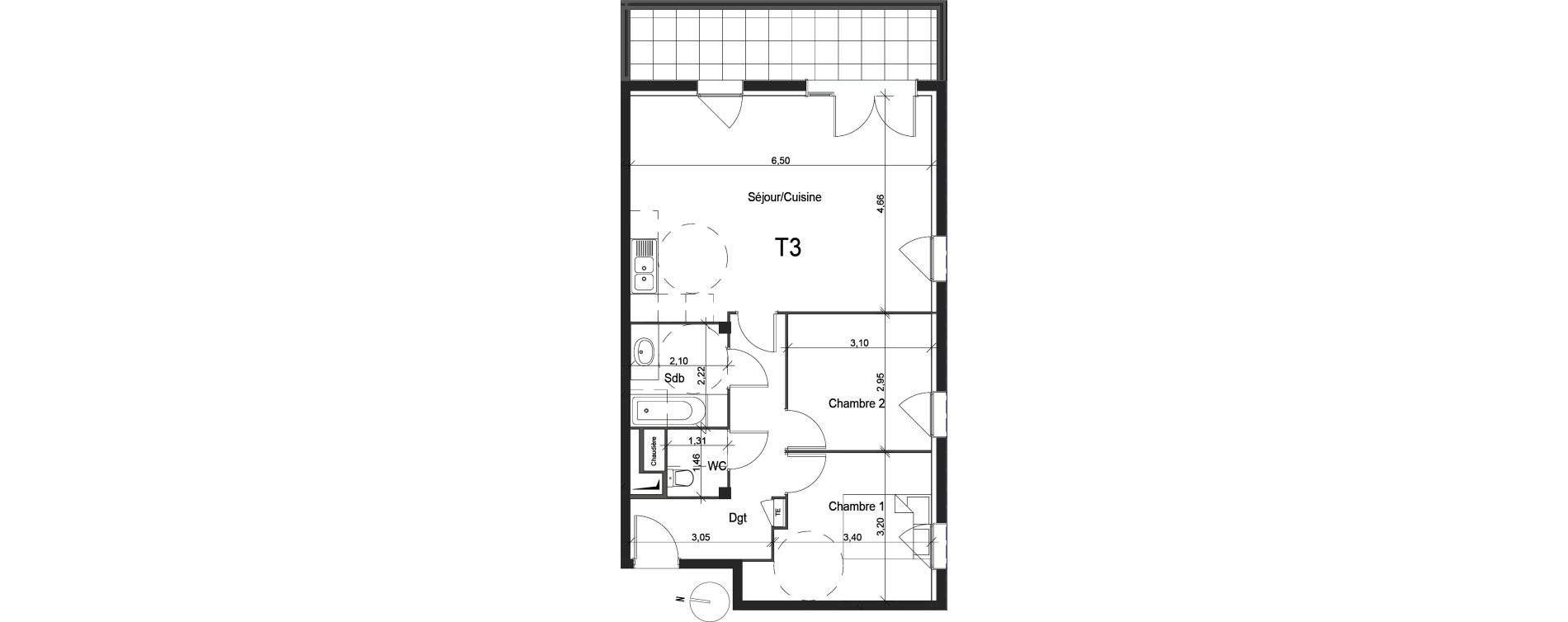 Appartement T3 de 66,12 m2 &agrave; La Ciotat Centre