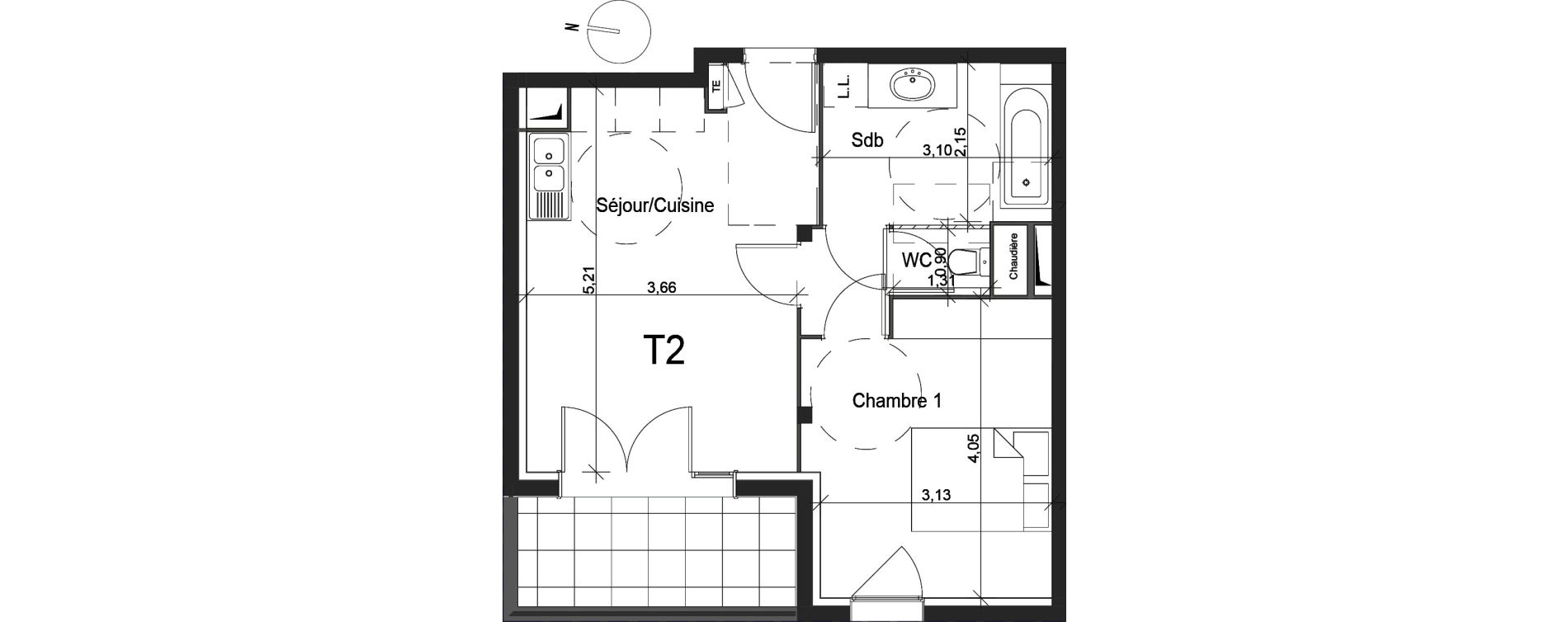 Appartement T2 de 42,46 m2 &agrave; La Ciotat Centre