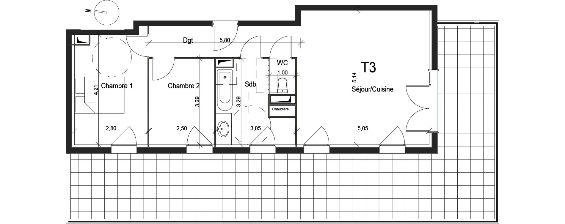 Appartement T3 de 61,29 m2 &agrave; La Ciotat Centre