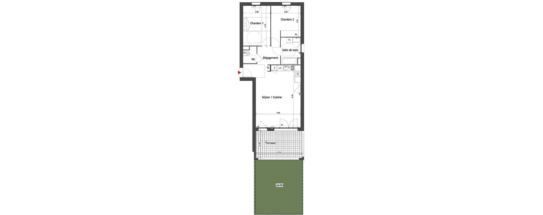 Appartement T3 de 64,89 m2 &agrave; La Fare-Les-Oliviers Saint exup&eacute;ry