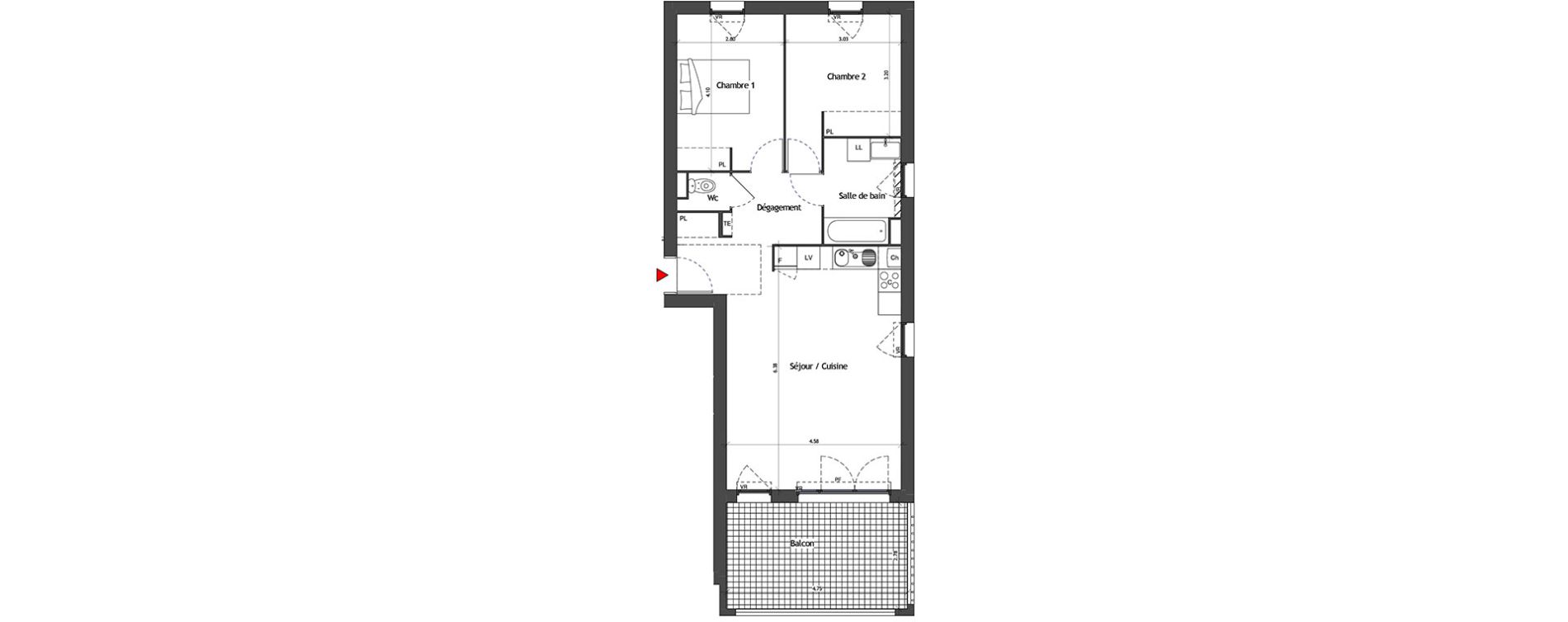 Appartement T3 de 64,92 m2 &agrave; La Fare-Les-Oliviers Saint exup&eacute;ry