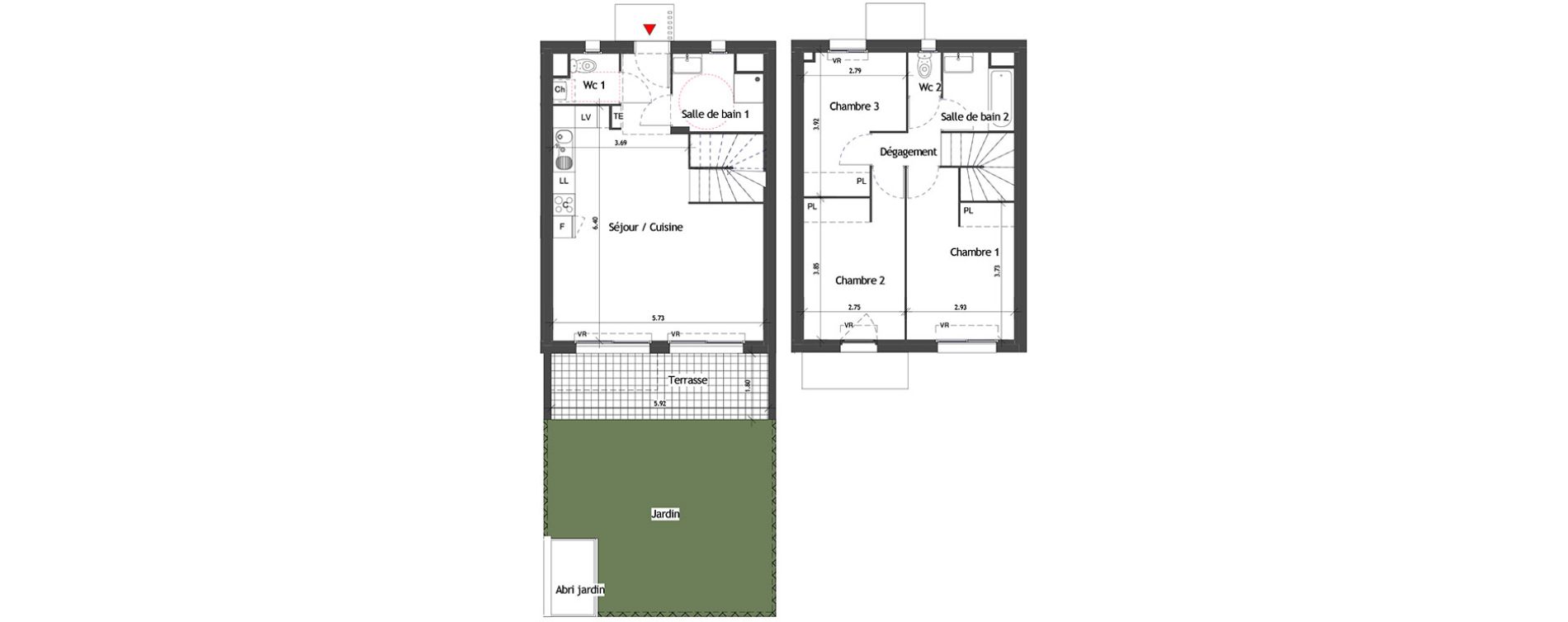 Maison T4 de 80,65 m2 &agrave; La Fare-Les-Oliviers Saint exup&eacute;ry