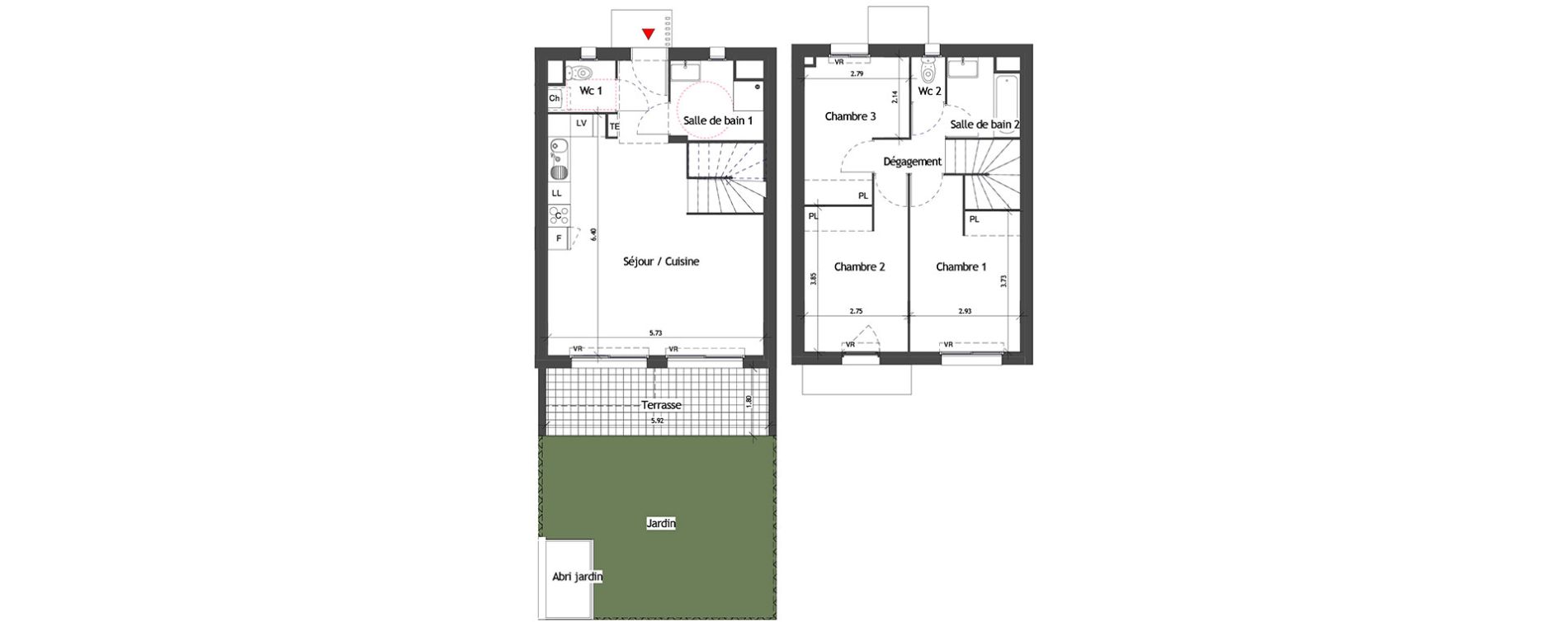 Maison T4 de 80,65 m2 &agrave; La Fare-Les-Oliviers Saint exup&eacute;ry