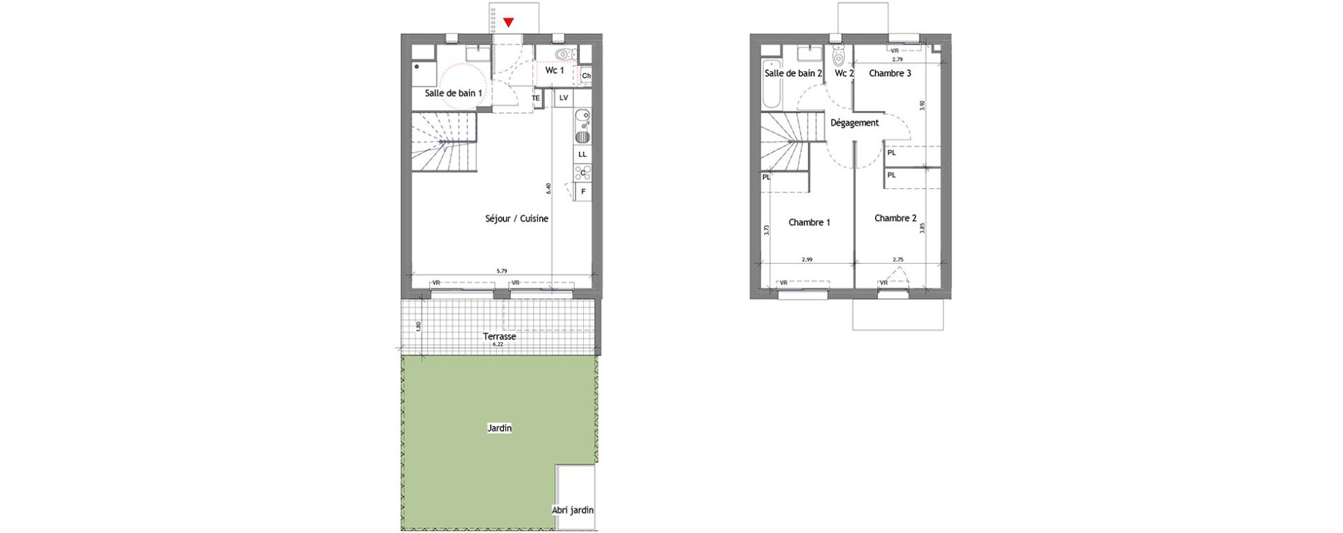 Duplex T4 de 81,31 m2 &agrave; La Fare-Les-Oliviers Saint exup&eacute;ry