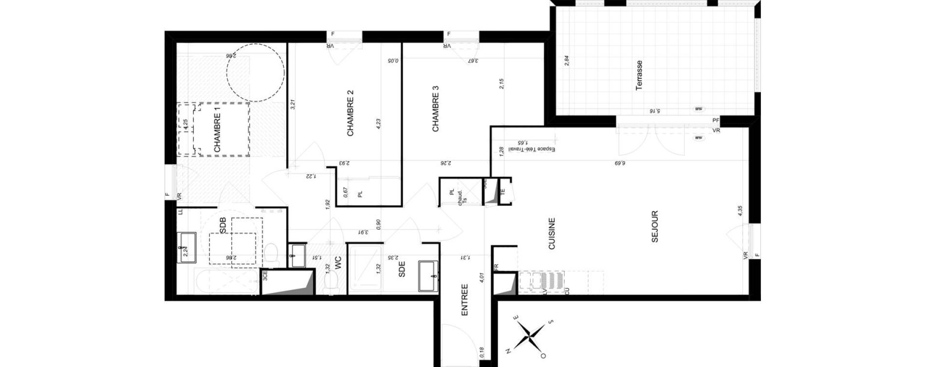 Appartement T4 de 84,37 m2 &agrave; Lambesc Centre