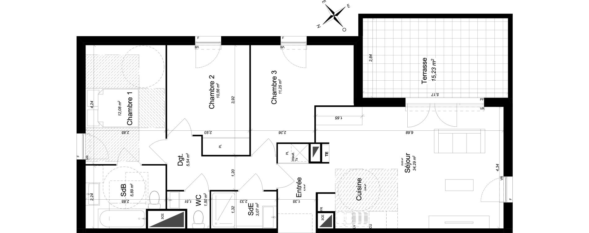 Appartement T4 de 84,20 m2 &agrave; Lambesc Centre