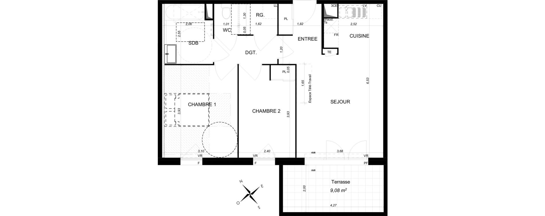 Appartement T3 de 58,30 m2 &agrave; Lambesc Centre