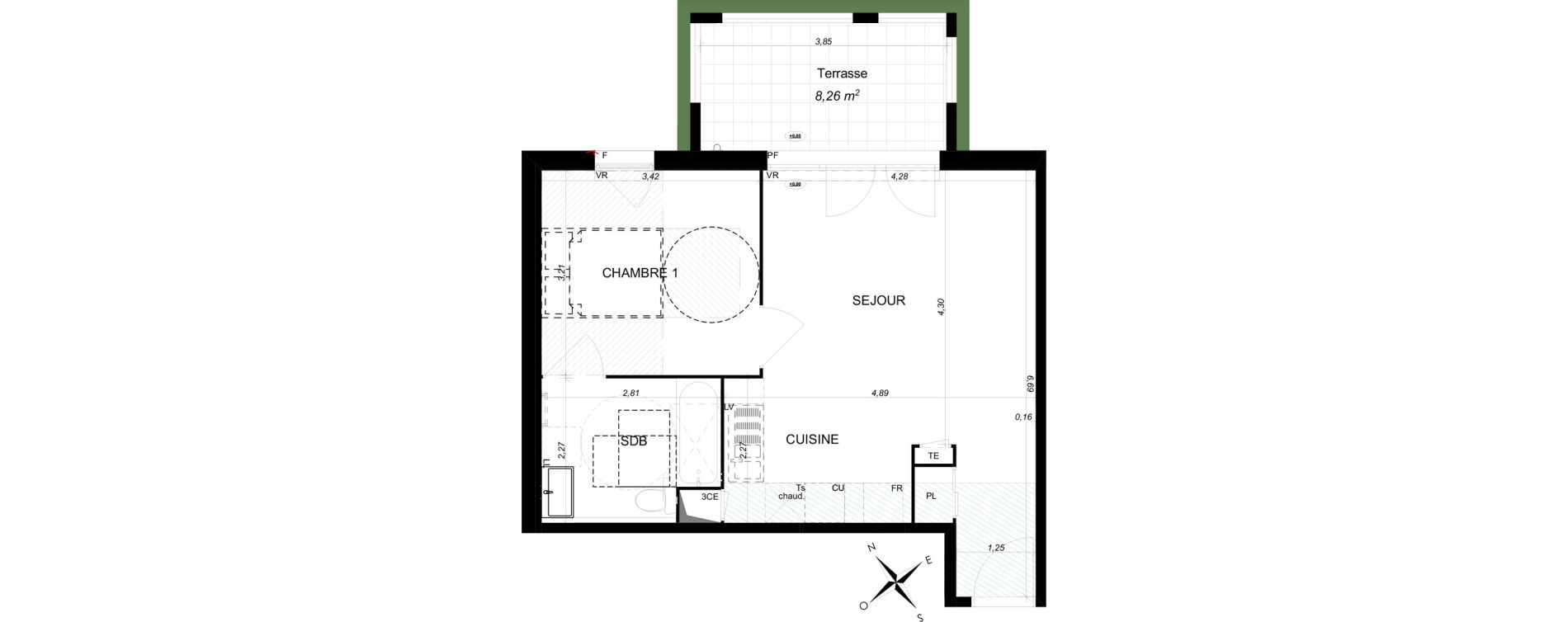 Appartement T2 de 43,10 m2 &agrave; Lambesc Centre