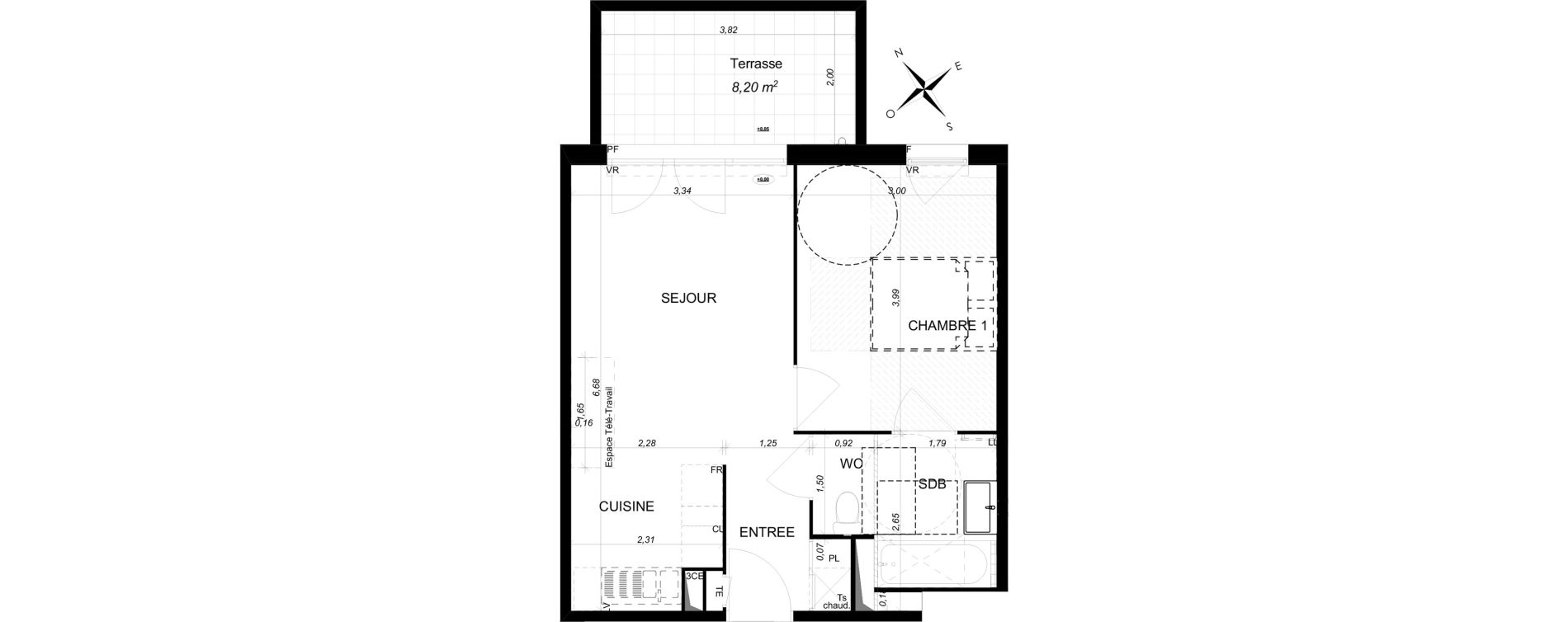 Appartement T2 de 40,54 m2 &agrave; Lambesc Centre