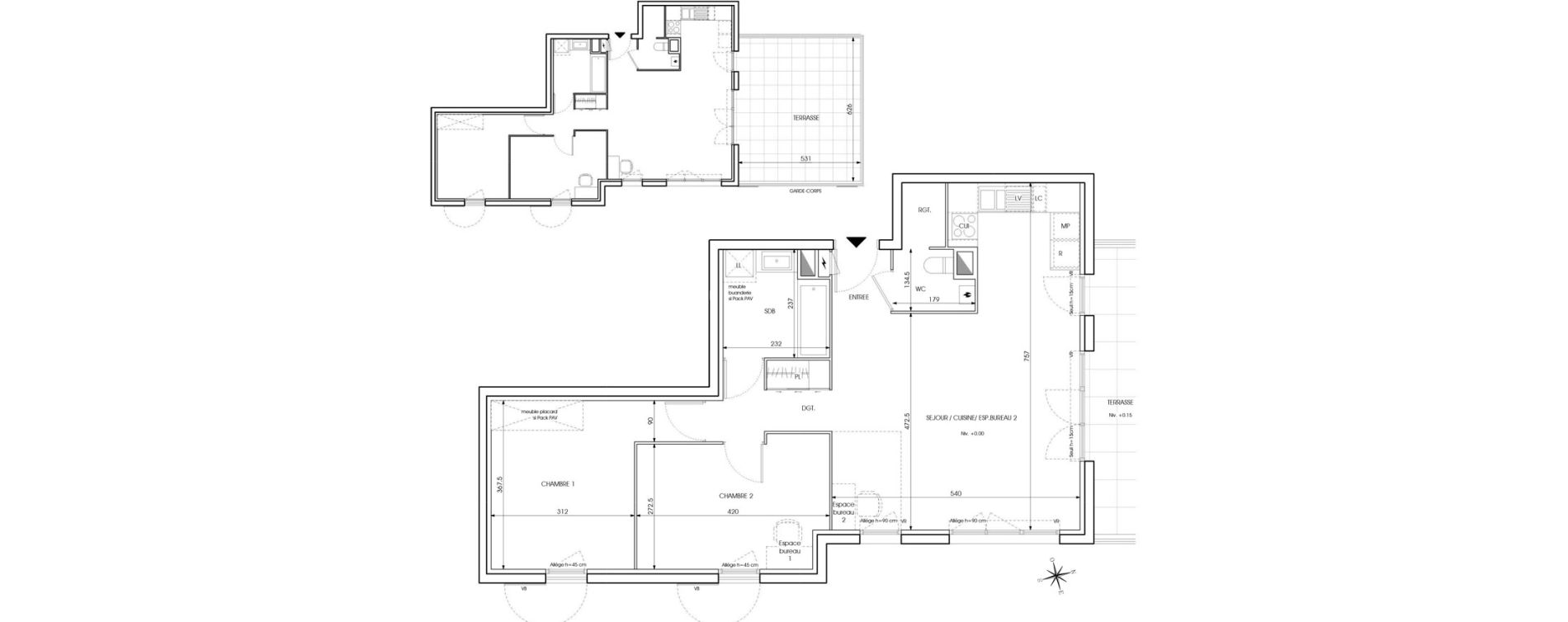 Appartement T3 de 71,55 m2 au Puy-Sainte-R&eacute;parade Centre