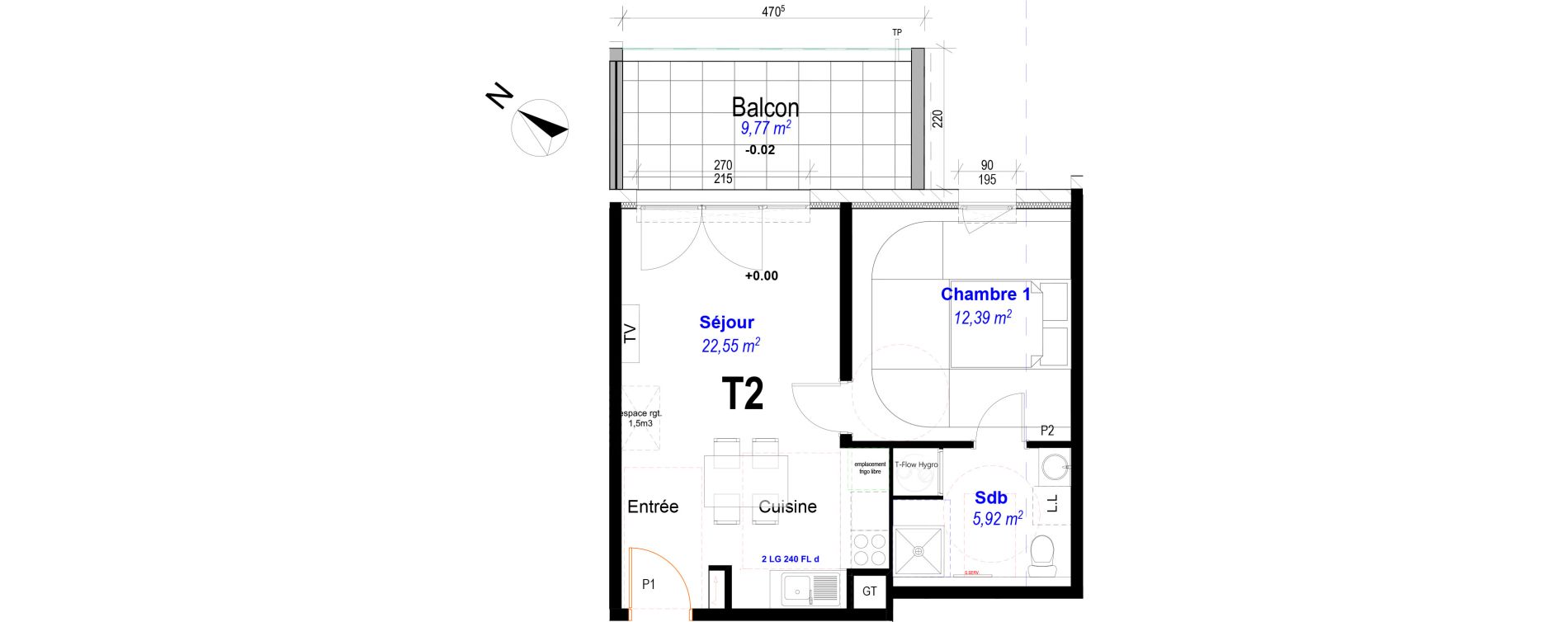 Appartement T2 de 40,86 m2 &agrave; Marignane Centre