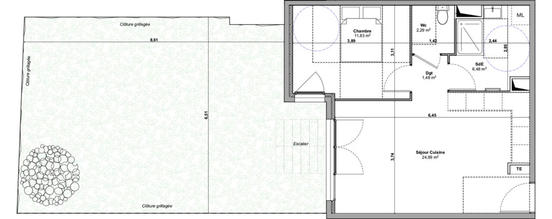 Appartement T2 de 46,97 m2 &agrave; Marignane Saint-pierre - l est&eacute;ou