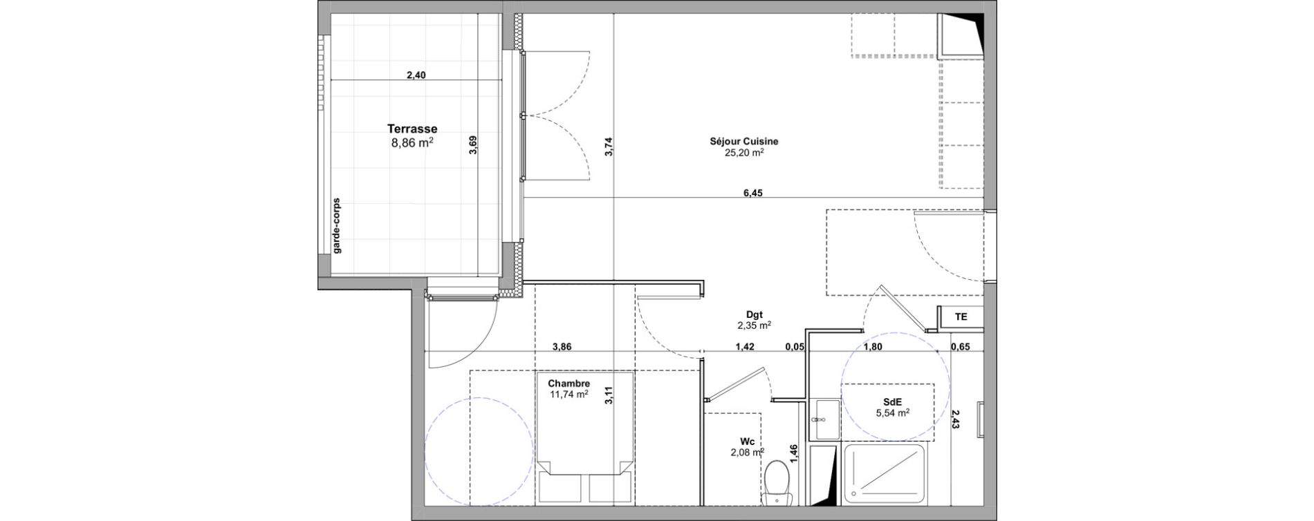 Appartement T2 de 46,91 m2 &agrave; Marignane Saint-pierre - l est&eacute;ou