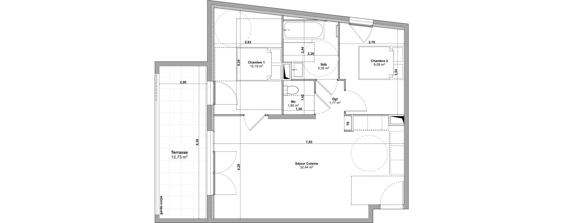 Appartement T3 de 63,19 m2 &agrave; Marignane Saint-pierre - l est&eacute;ou