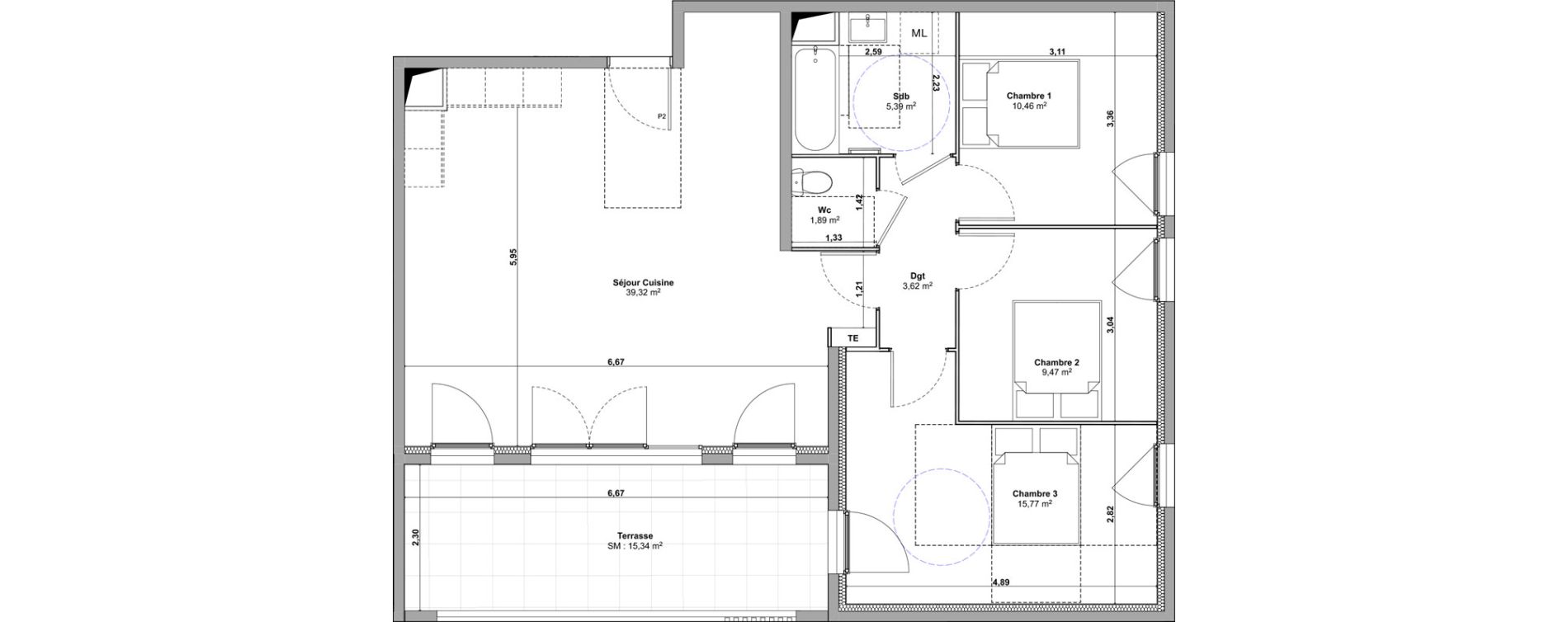 Appartement T4 de 85,92 m2 &agrave; Marignane Saint-pierre - l est&eacute;ou