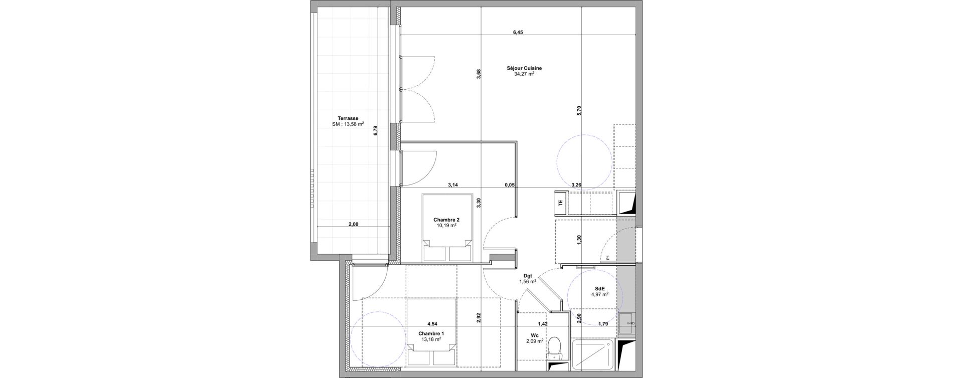 Appartement T3 de 66,26 m2 &agrave; Marignane Saint-pierre - l est&eacute;ou