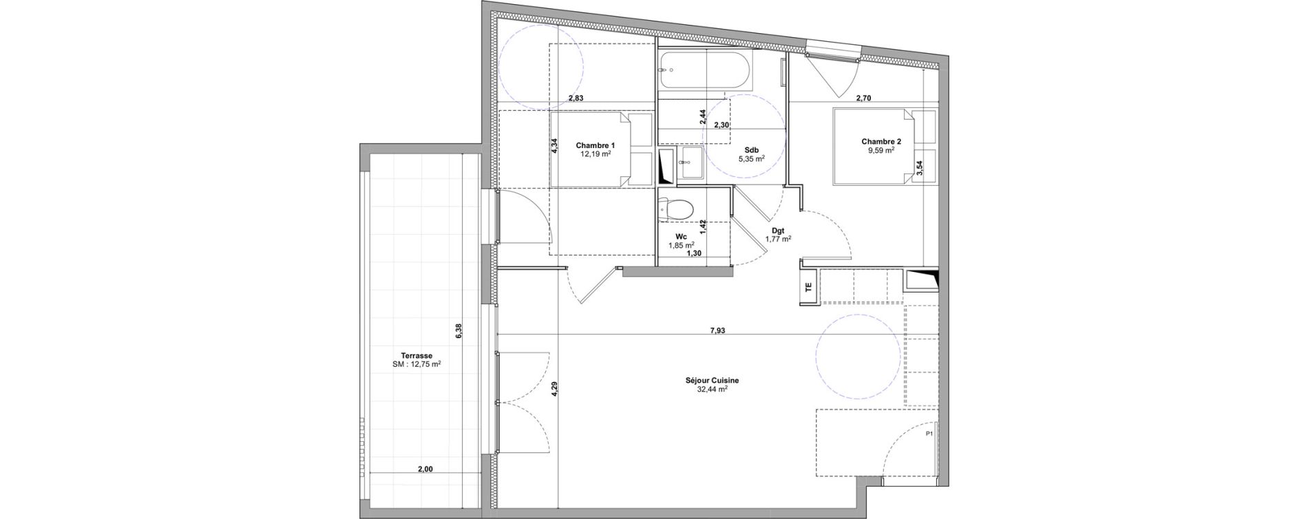 Appartement T3 de 63,19 m2 &agrave; Marignane Saint-pierre - l est&eacute;ou