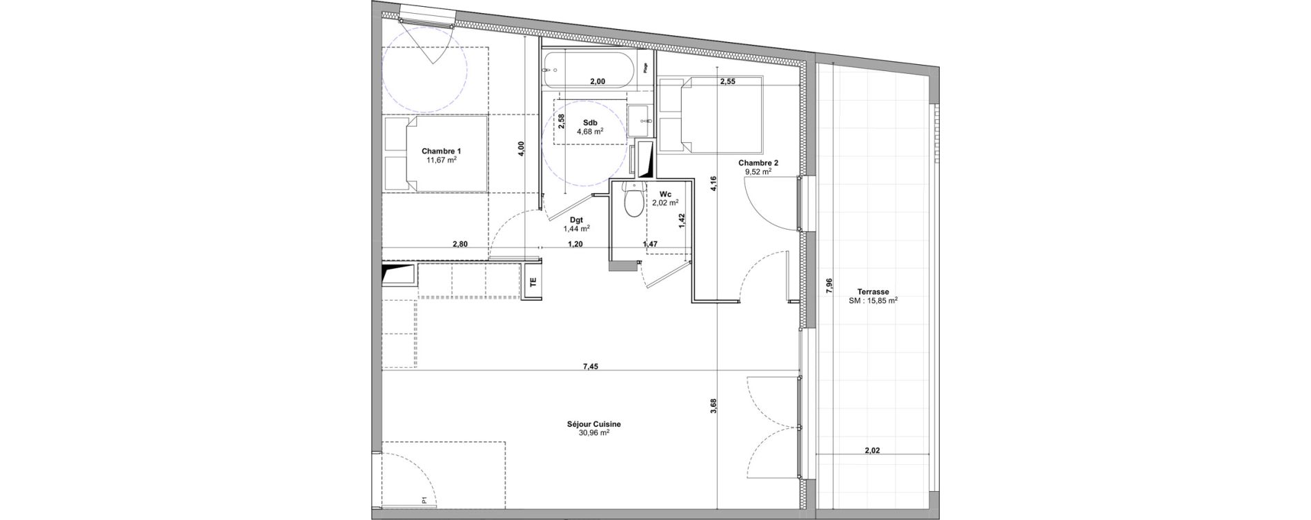 Appartement T3 de 60,29 m2 &agrave; Marignane Saint-pierre - l est&eacute;ou