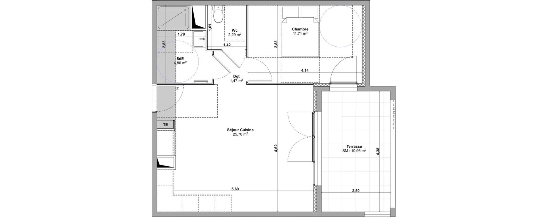 Appartement T2 de 45,97 m2 &agrave; Marignane Saint-pierre - l est&eacute;ou