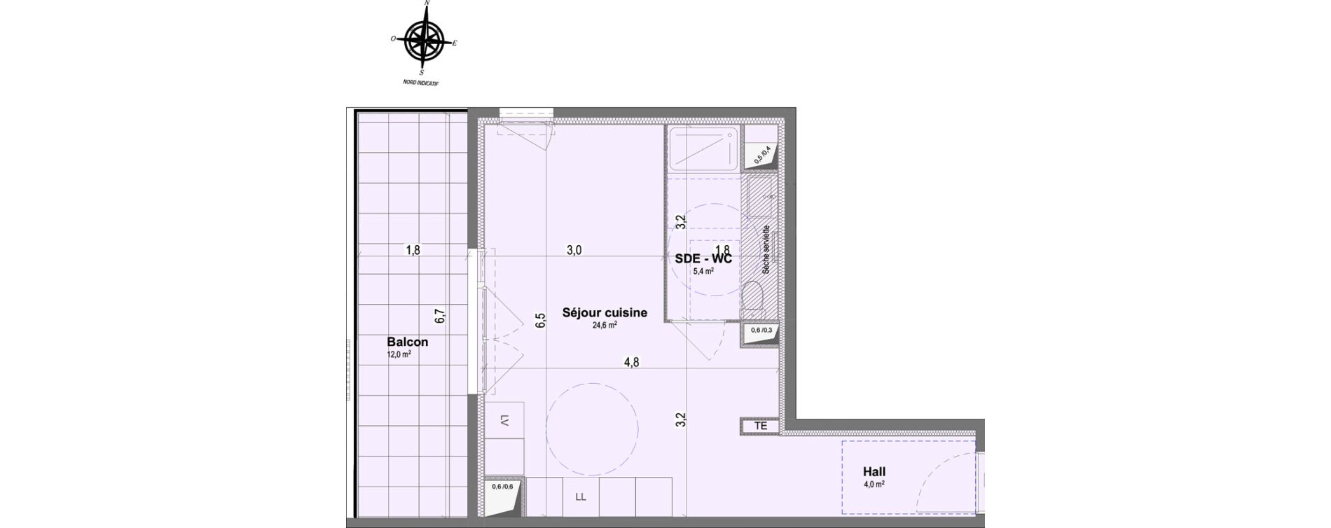 Appartement T1 de 34,00 m2 &agrave; Marignane Bouvier