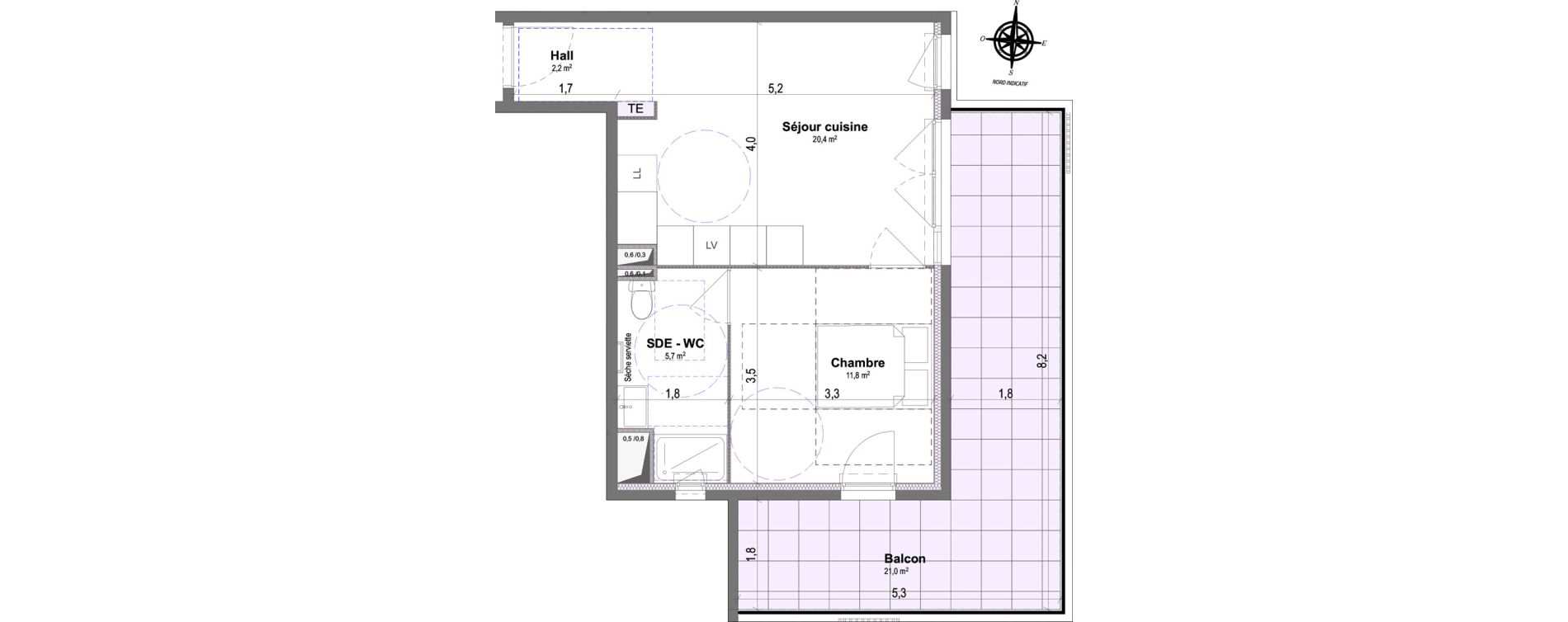Appartement T2 de 40,10 m2 &agrave; Marignane Bouvier