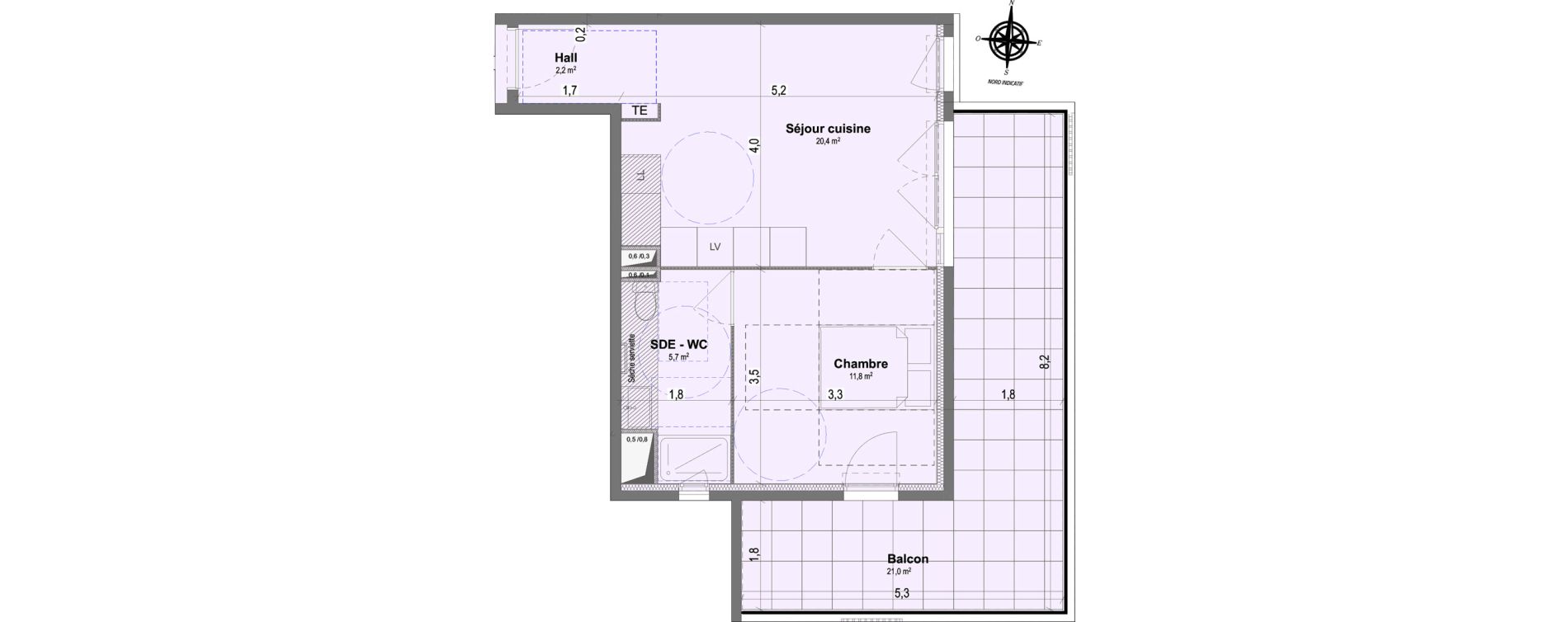 Appartement T2 de 40,10 m2 &agrave; Marignane Bouvier