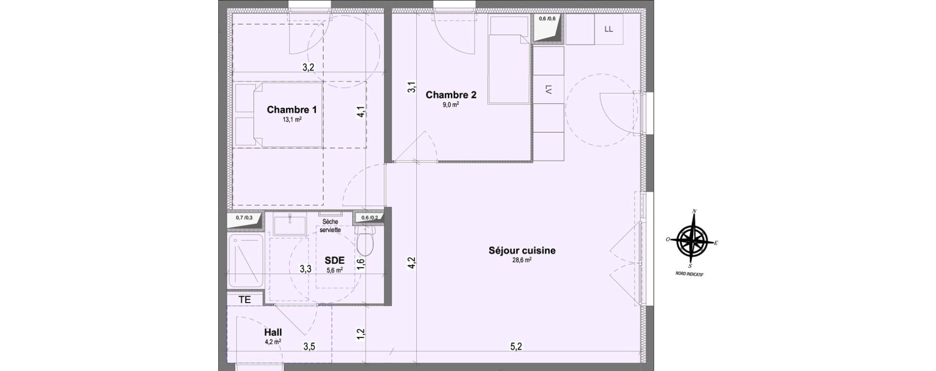 Appartement T3 de 60,50 m2 &agrave; Marignane Bouvier