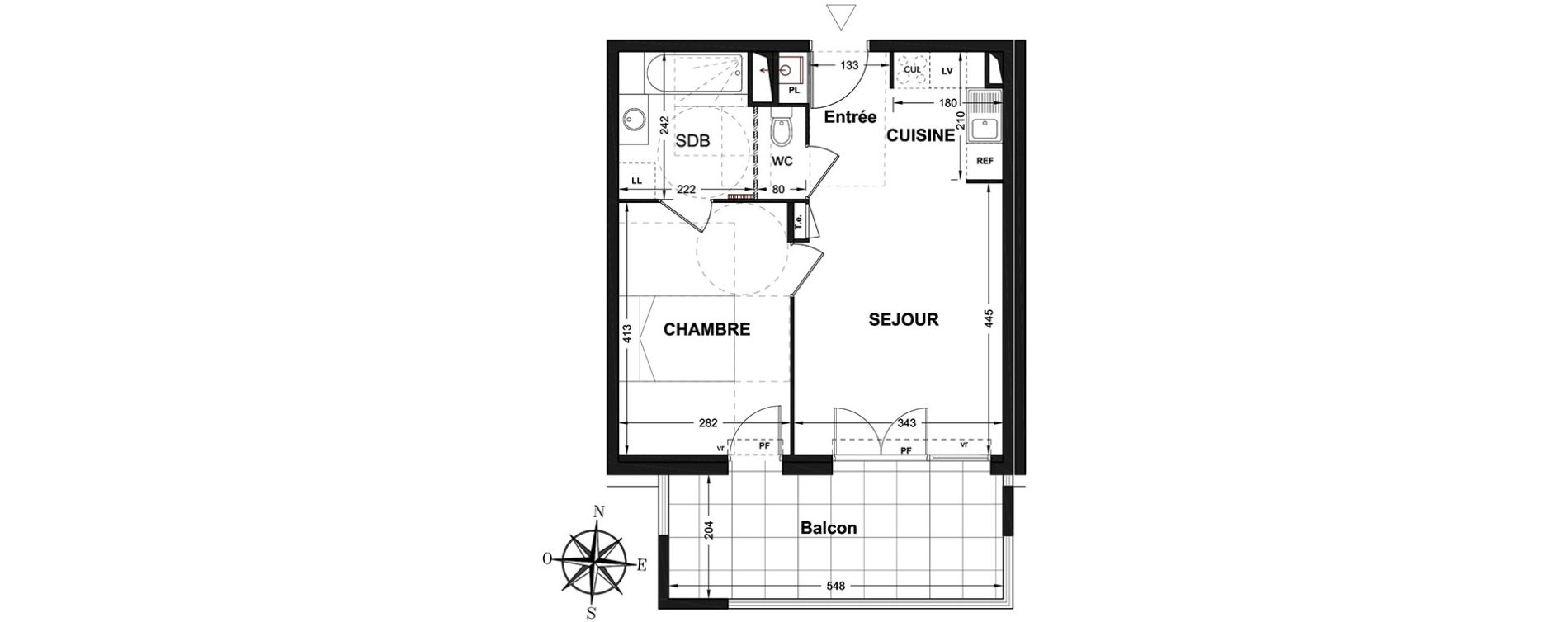 Appartement T2 de 40,14 m2 &agrave; Marignane Centre