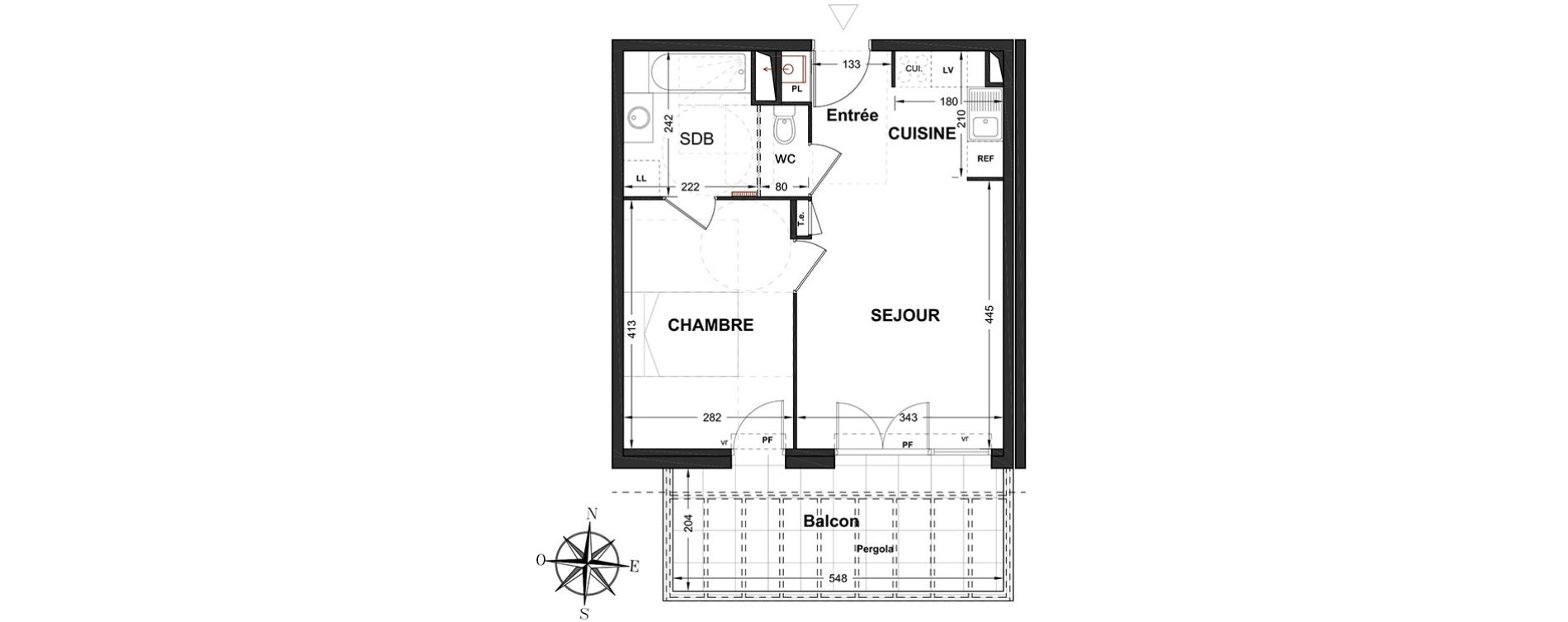 Appartement T2 de 40,14 m2 &agrave; Marignane Centre