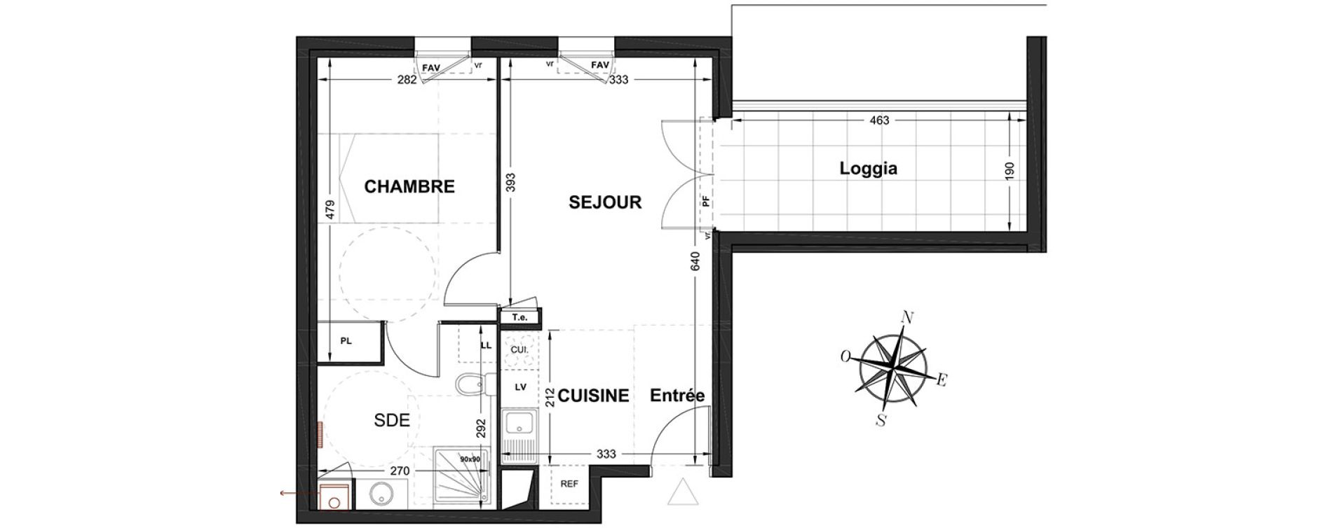 Appartement T2 de 41,47 m2 &agrave; Marignane Centre