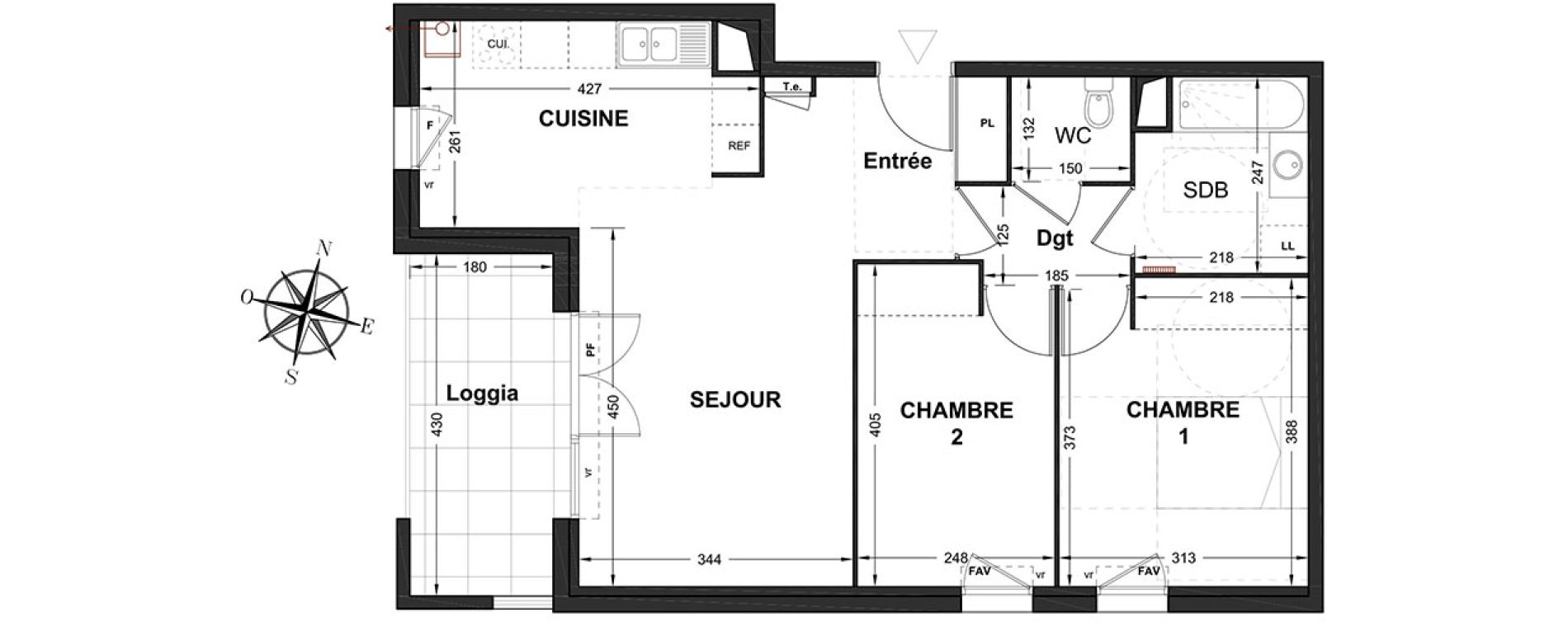 Appartement T3 de 63,25 m2 &agrave; Marignane Centre