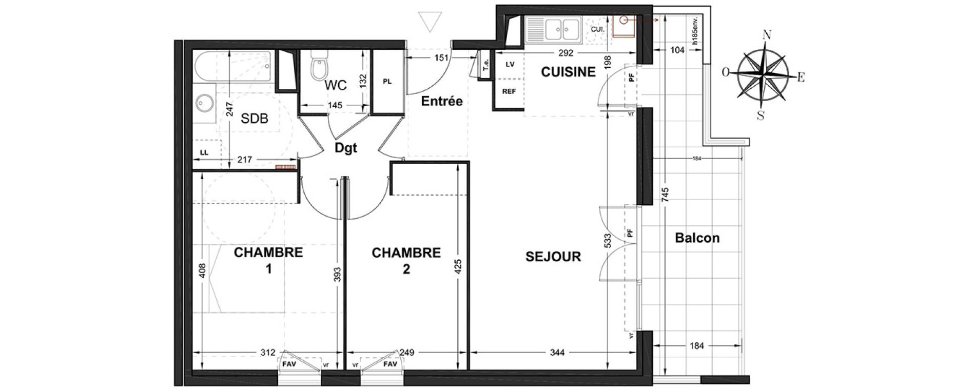 Appartement T3 de 60,19 m2 &agrave; Marignane Centre