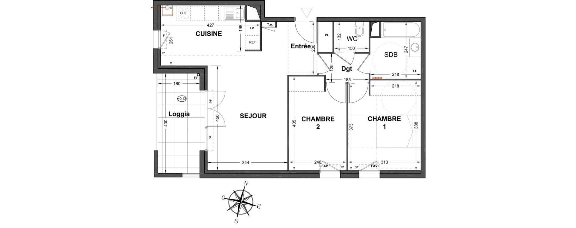 Appartement T3 de 63,25 m2 &agrave; Marignane Centre