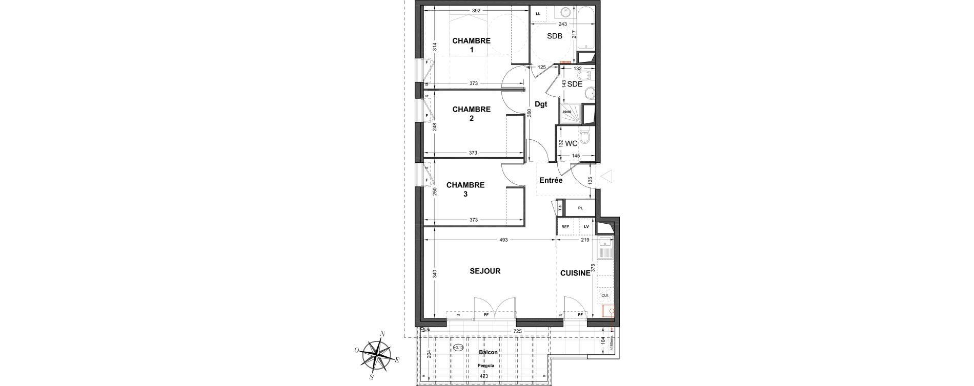 Appartement T4 de 74,24 m2 &agrave; Marignane Centre