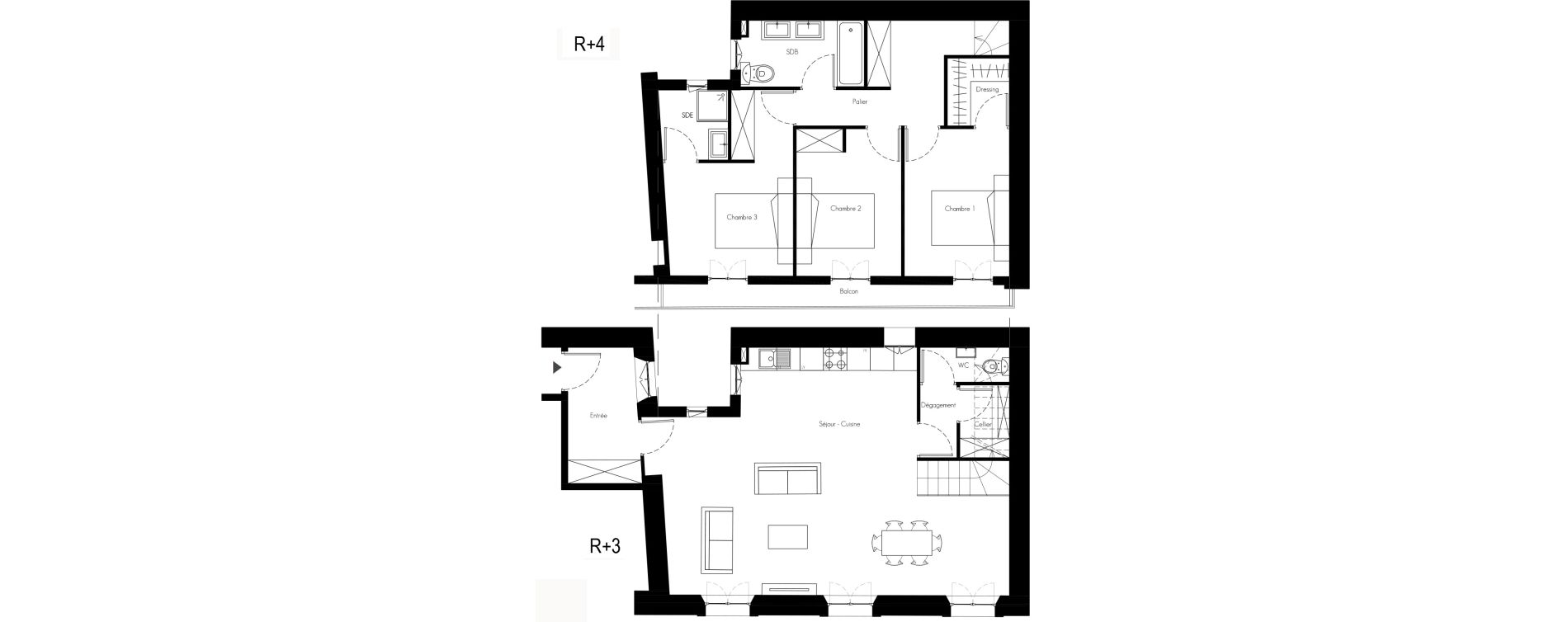 Duplex T4 de 108,50 m2 &agrave; Marseille Pr&eacute;fecture (6eme)