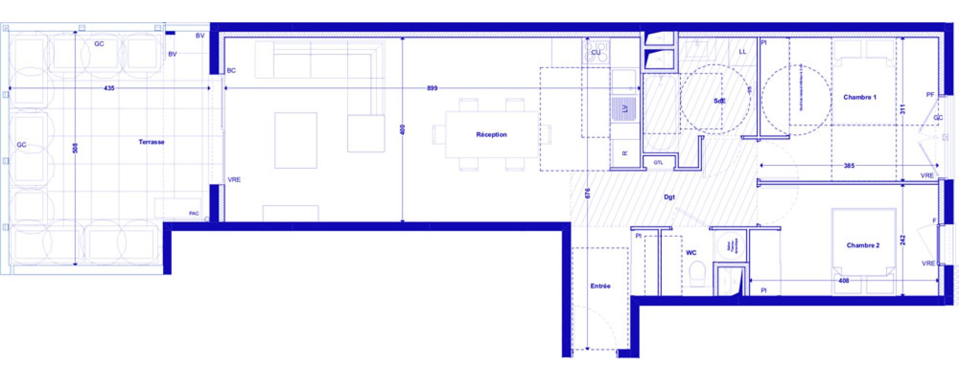 Appartement T3 de 73,12 m2 &agrave; Marseille Carr&eacute; d or (8eme)