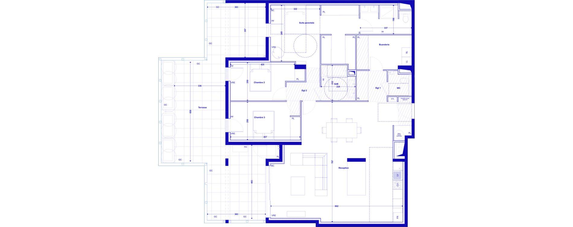 Appartement T4 de 132,28 m2 &agrave; Marseille Carr&eacute; d or (8eme)