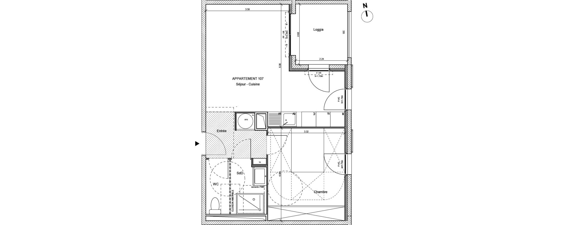 Appartement T2 de 47,16 m2 &agrave; Marseille Sainte-marthe (14eme)