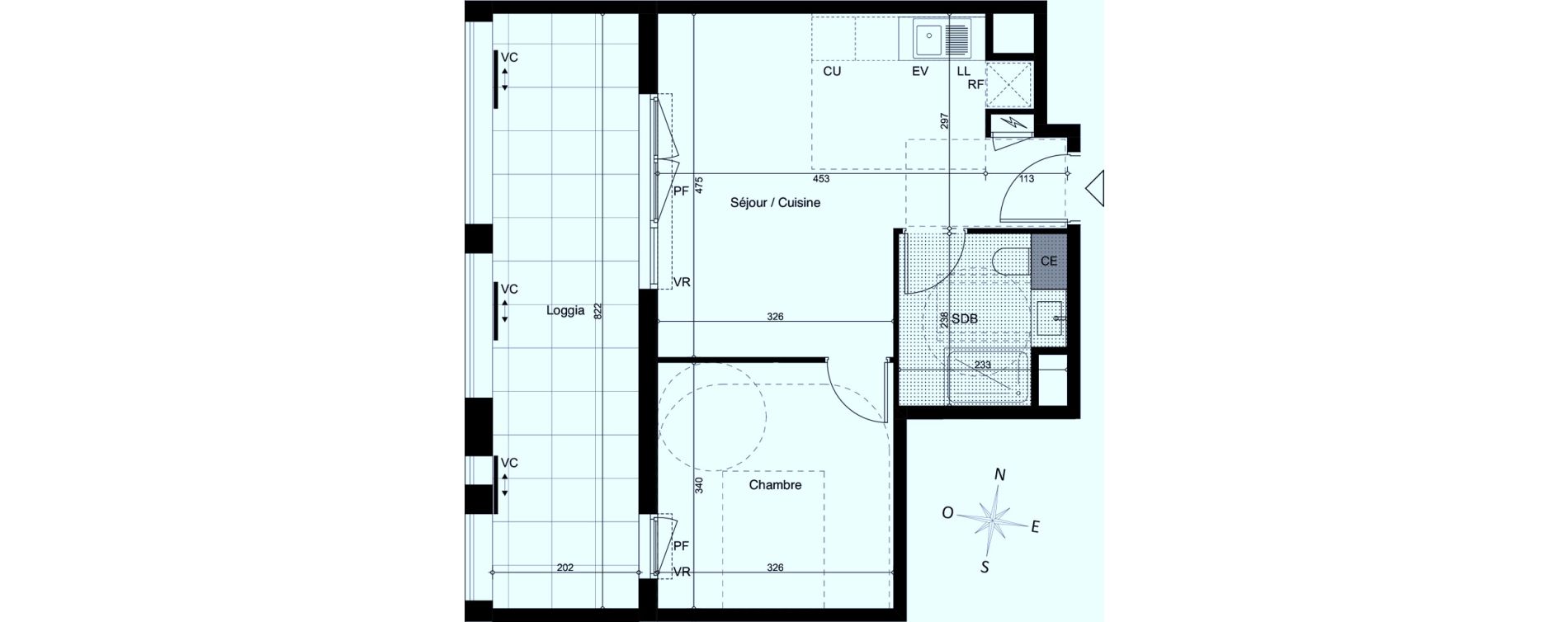 Appartement T2 de 37,30 m2 &agrave; Marseille Saint-giniez (8eme)