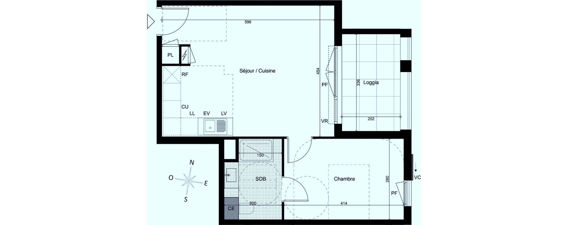 Appartement T2 de 43,50 m2 &agrave; Marseille Saint-giniez (8eme)