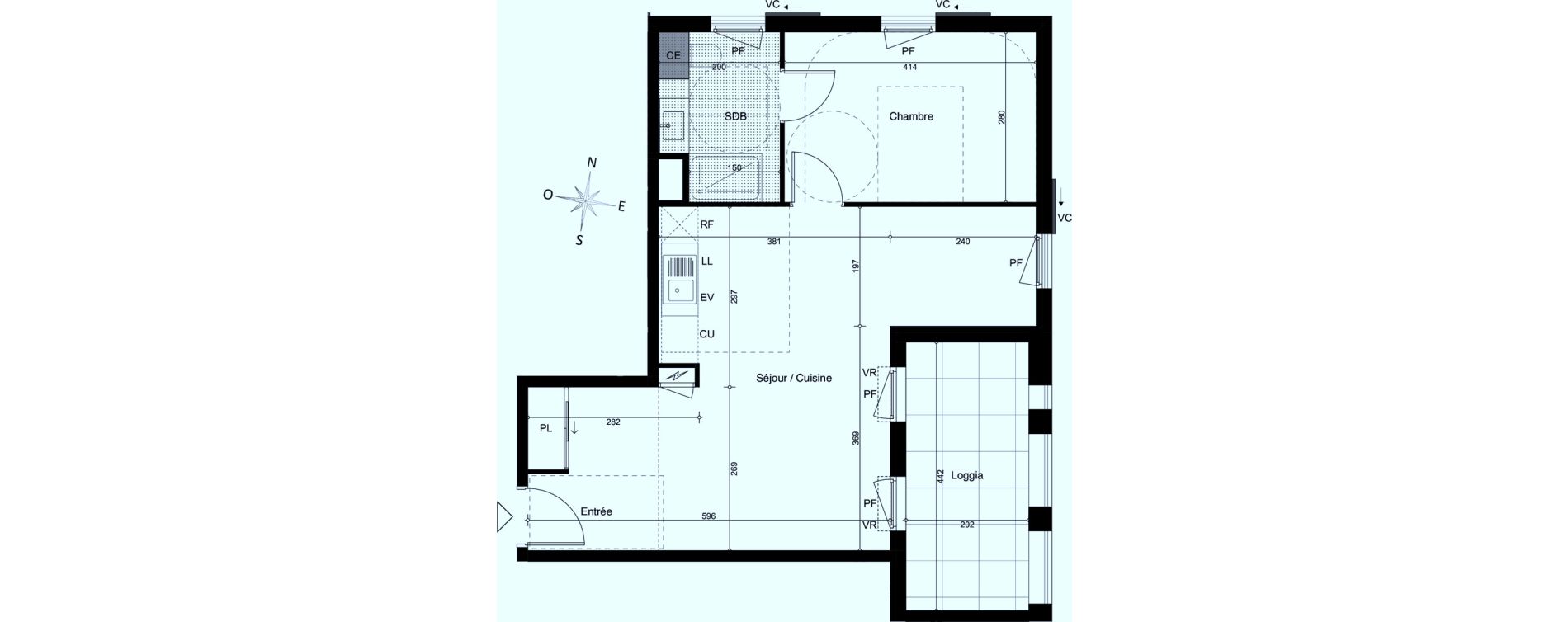 Appartement T2 de 48,50 m2 &agrave; Marseille Saint-giniez (8eme)