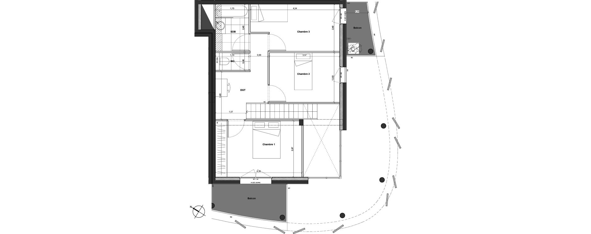 Duplex T5 de 96,10 m2 &agrave; Marseille Sainte-anne (8eme)