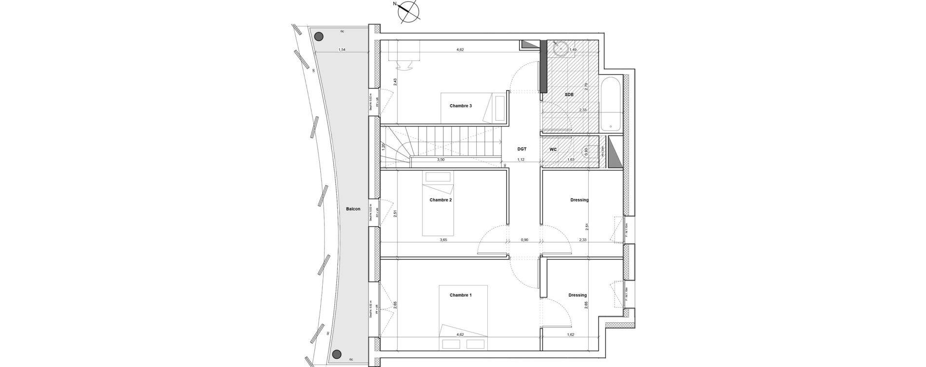 Duplex T4 de 100,90 m2 &agrave; Marseille Sainte-anne (8eme)