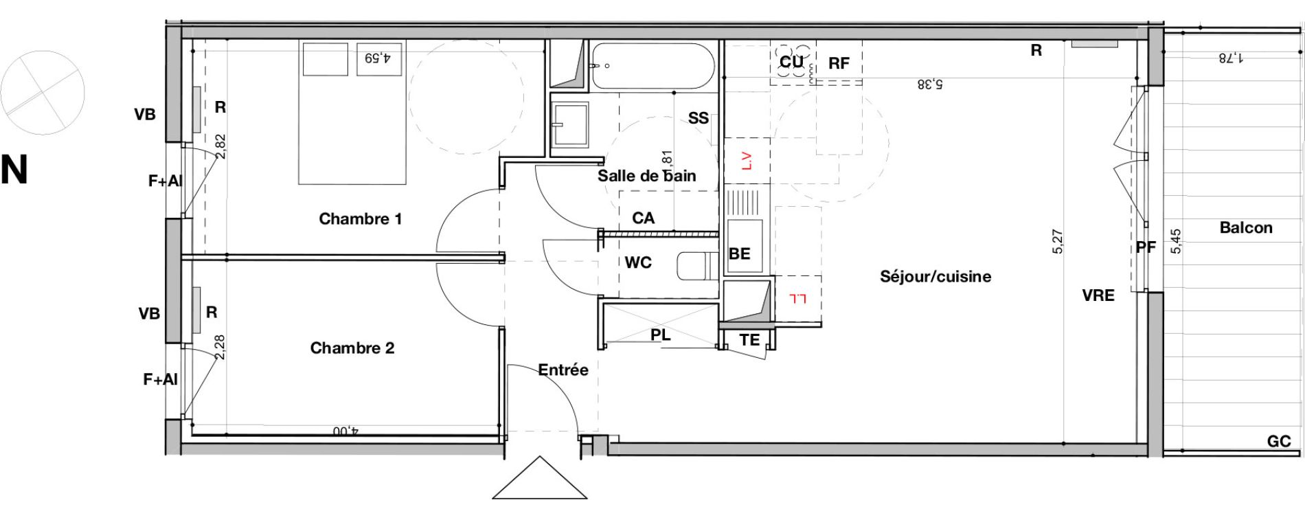 Appartement T3 de 62,05 m2 &agrave; Marseille Sormiou (9eme)