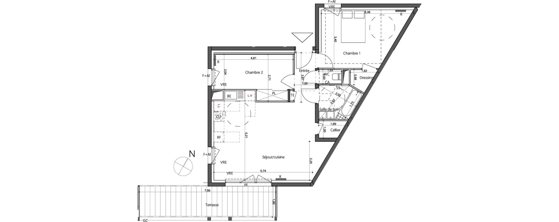 Appartement T3 de 66,87 m2 &agrave; Marseille Sormiou (9eme)