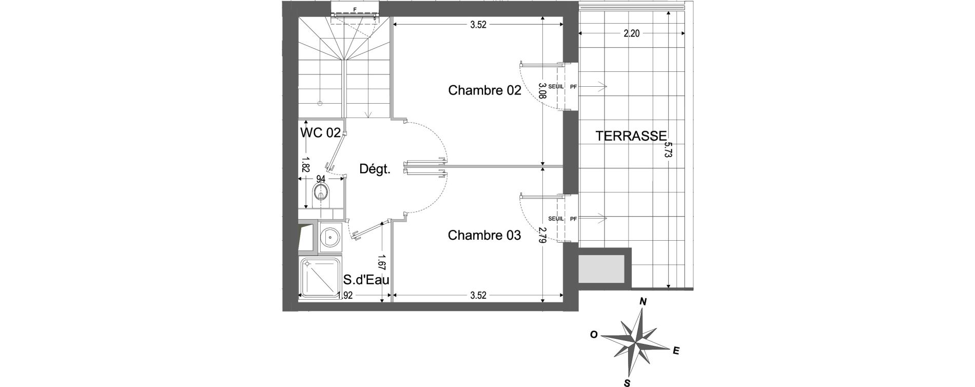 Duplex T4 de 99,88 m2 &agrave; Marseille Vieille chapelle (8eme)