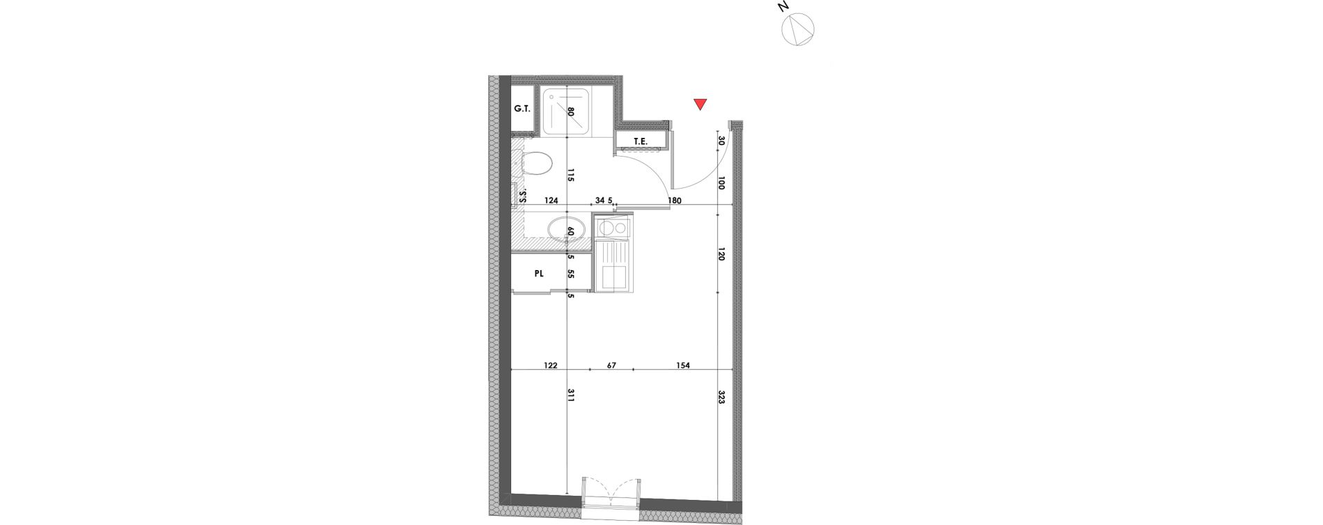 Appartement T1 de 19,70 m2 &agrave; Marseille Saint-pierre (5eme)